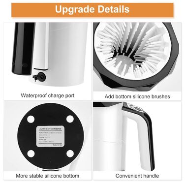 Автоматичний мийник лап для собак MYPIN, 2-в-1 з м'якою силіконовою щіткою, для великих собак та котів (чорний)