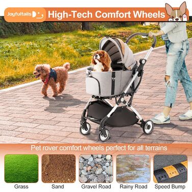 Візок для собак 3 в 1, до 15 кг, сірий. Візок для собак та котів, складний, з сумкою-переноскою, для маленьких та середніх тварин. З дощовим захистом