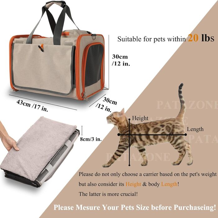 Транспортна сумка для собак та котів, велика, дихаюча, з сонцезахистом, для подорожей, KhakiOL