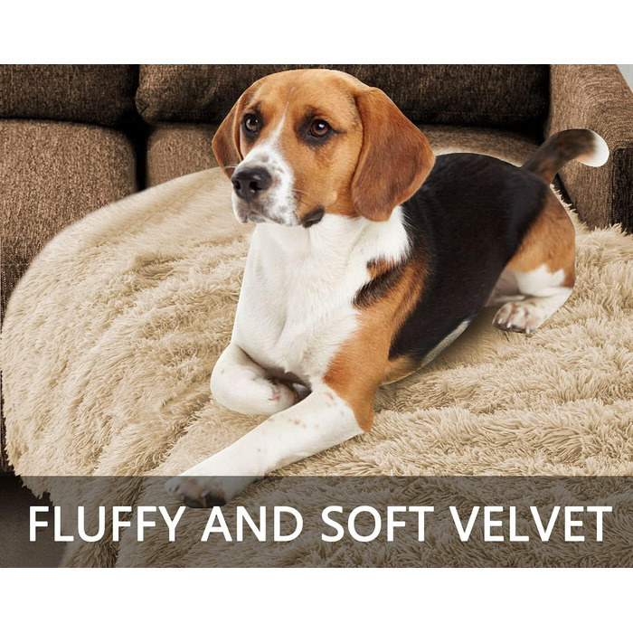 М'яка ковдра для собак та котів, флісова, миюча, 100 x 120 см (Бежева, XL)