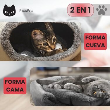 Ліжко-будиночок для котів з іграшкою, м'яким знімним матрацом і подарунковим нашийником