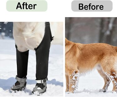 Чоботи для собак з підтримуючою конструкцією, водонепроникні чоботи-регулятори для цуценят, зимові чоботи-снігоступи, антибагряний костюм з чоботами, регульовані підтяжки (XS)