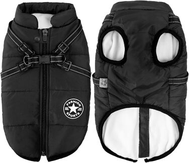 Зимова куртка для собак Aiboria: вітронепроникна, водонепроникна, 2-в-1, тепла, чорна, 4XL