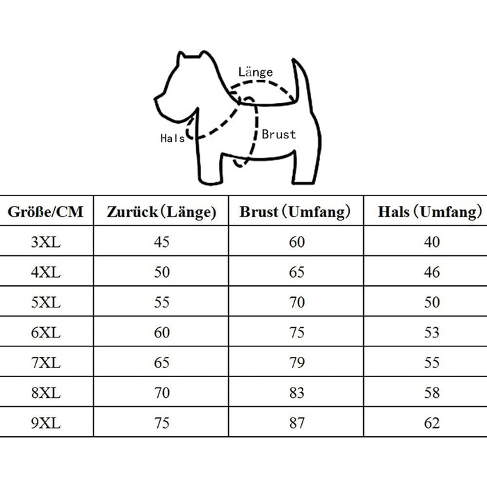 Теплий пуловер/куртка для собак, чорний, розмір 8XL