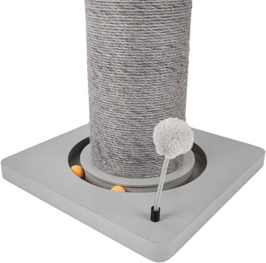 Котячий стовпчик Carla з іграшками - інтерактивна котяча іграшка для самостійних занять. Висота 82 см, діаметр 20 см, розміри 40 x 40 x 86 см, колір антрацит