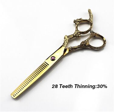 Професійний набір ножиць для стрижки волосся 7 дюймів (4 шт.) з антиковзним ручками 'Дракон', золотий колір. Ідеально підходить для стрижки собак та котів.