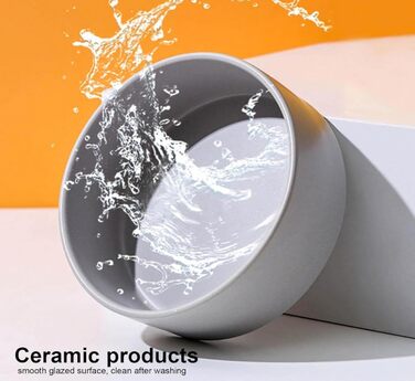 Керамічна миска для собак і котів з бамбукового підставки 2 шт. 600 мл (сірий)