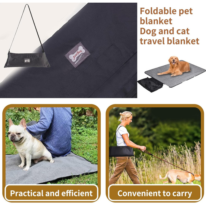 Водонепроникна ковдра для собак, туристична ковдра для собак, 100 x 70 см. Підходить для дому та відпочинку на природі