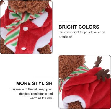 Костюм для собаки/кішки Холібанна, Різдвяний олень, тепла жилетка для зими (L)