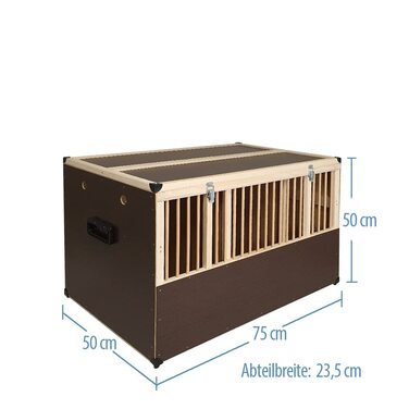 Дерев'яна переносна клітка для дрібних тварин з 3 відділеннями - велика, з закривними кришками