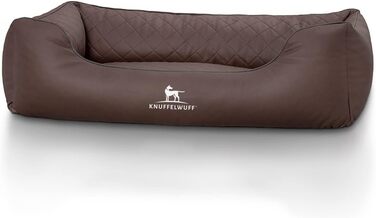 Ортопедичне собаче ліжко Knuffelwuff Madison XXL з лазерного тиснення з екошкіри 120 x 85 см - знімний чохол - легко мити - для великих, середніх та маленьких собак (L 105 x B 75 x H 25 см, Колір: Коричневий)