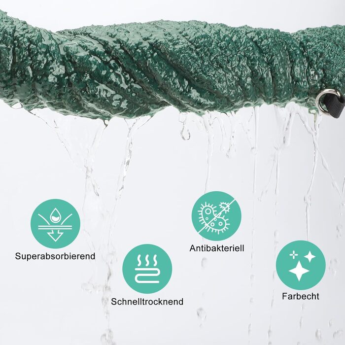 Рушник для собак з мікрофібри, швидковисихаючий, з клямкою та регульованою гумкою, придатний для прання в машині, для великих, середніх та маленьких собак (XXL, зелений)