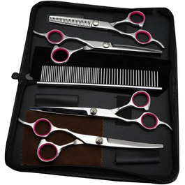 Набір інструментів для грумінгу тварин Minkissy: ножиці для собак та котів, гребінець, набір для догляду за шерстю