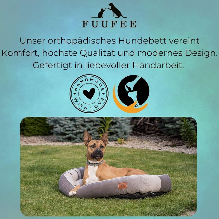 Ортопедичне ліжко для собак середніх порід 95x65 см, бежеве