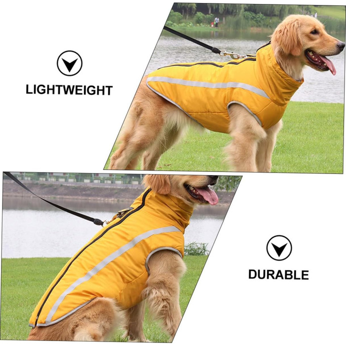 Легкий та міцний теплий зимовий накид для собак BESTonZON з світловідбиваючими смугами. Підходить для великих собак, захищає від негоди. Ідеальний для прогулянок.