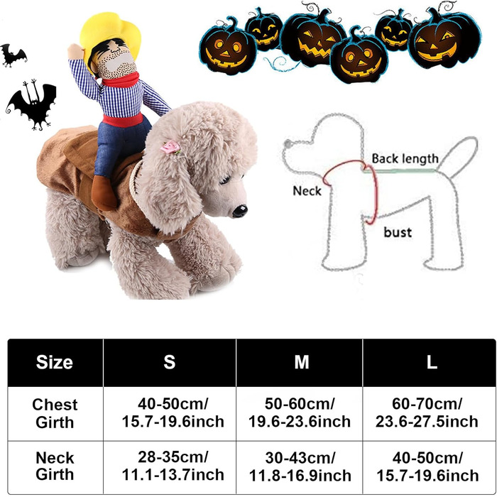 Костюм на Хелловін для собак, стиль ковбой/рейдер, розмір L