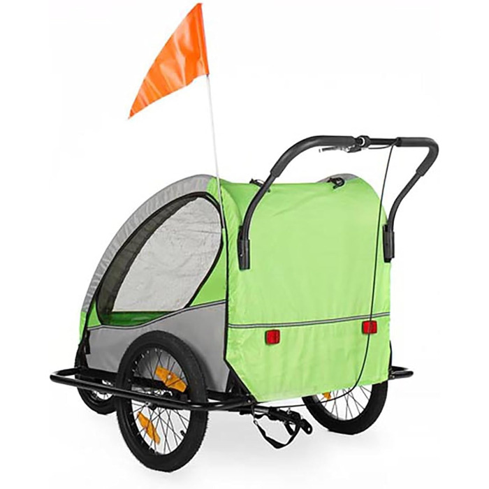 Причіп для велосипеда з собакою, для дитячої коляски, з амортизацією, світловідбивачами, вантажопідйомністю 40 кг, сірий