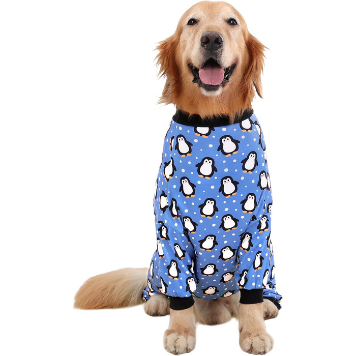 Піжама для собак HDE, комплект, легка, розміри M-3XL, з принтом пінгвіна, розмір M