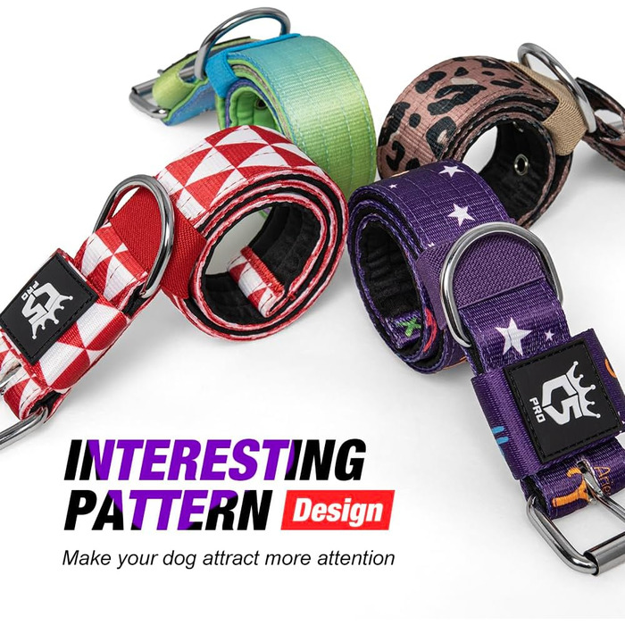 Тактичне нашийник для собак TSPRO, міцний, з металевою застібкою, 3,8 см, регульований, для середніх та великих собак (зелений M), розмір M-H (40-48 см)