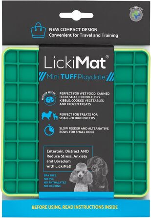 Килимок для собак LICKIMAT Mini Tuff: повільне годування, розвага та зменшення тривоги, рожевий (зелений, Playdate)