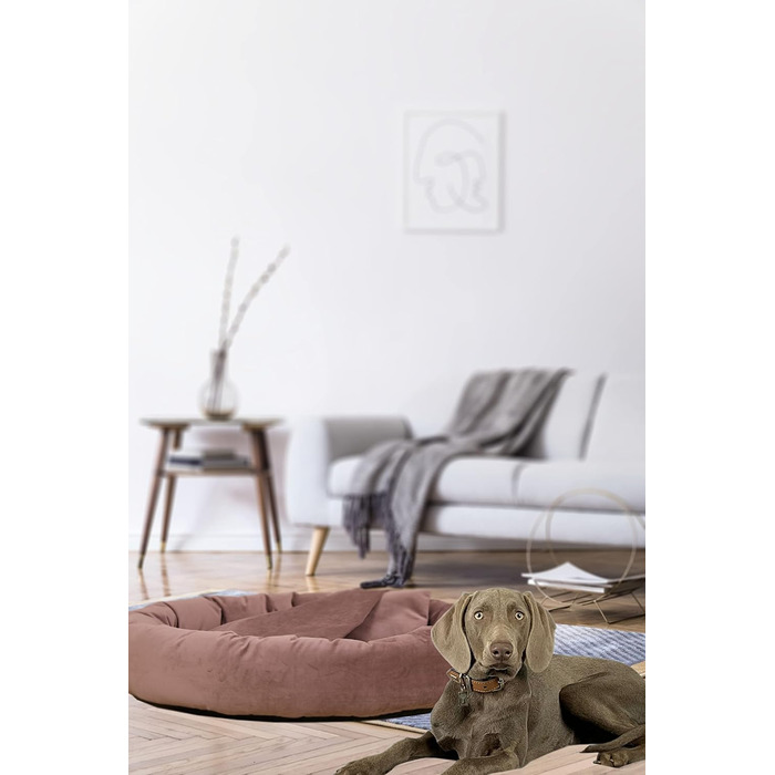 Килимок для собак Luxus Denver | гігієнічний, миється | розмір M (для маленьких та середніх собак) | затишна печеринка з пакетиками для збору відходів | діаметр 68 см (Ø 90 см, Рожевий)