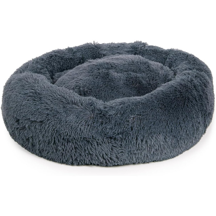 Кругле ліжко для собак Ceddie - м'яке, зручне, темно-сіре, діаметр 100 см