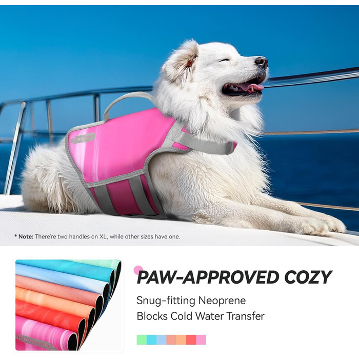 Жилет рятувальний для собак VIVAGLORY Neoprene, S, рожевий (56-66 см обхват грудей)