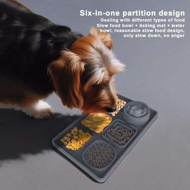 Килимок для собак і котів з силікону з присосками, антипригарний, для ласощів, сірий