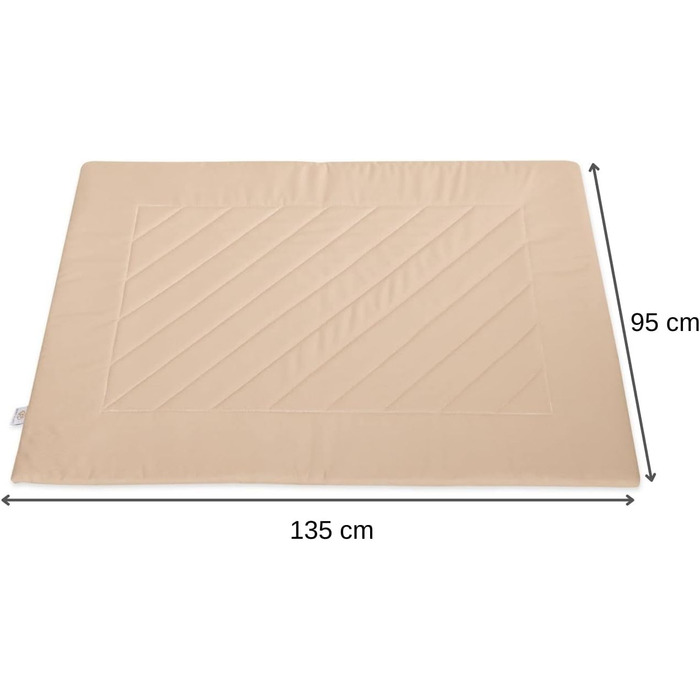 Килимок для собак Barry & Lucy: лежанка, килимок для машини, килимок для годування. Легкий у догляді, водонепроникний, штучна шкіра (55x75, 135x95, Бежевий)