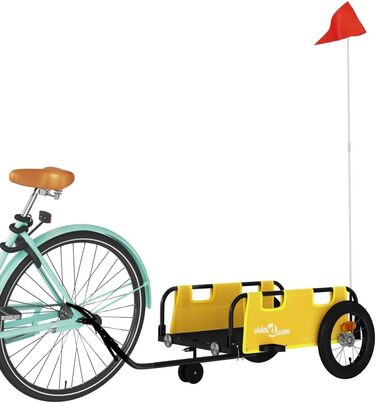 Причіп для велосипеда: вантажний, для собак, жовтий, Oxford, міцний, легко монтується