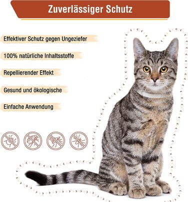 Захисний нашийник від бліх та кліщів Animal Vita® для котів - 100% натуральні інгредієнти, водонепроникний, надійний захист