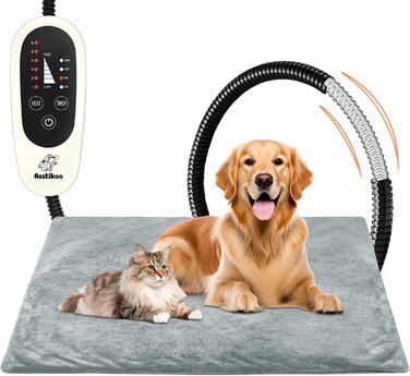 Електричний килимок для обігріву домашніх тварин (кішки та собаки), регульований, з таймером та температурою 30-55°C, розміри M (45*45 см) та L (70*45 см)