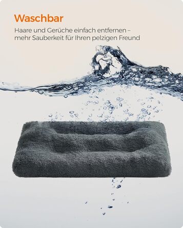 Ліжко для собак Feandrea, м'який килимок, довгий плюш, 122 x 74 см, м'яка підкладка, можна прати, багатофункціональне, PGW204K01 (L 110 x B 73 x H 10 см, темно-сірий)