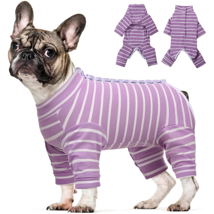 Піжама для собак після операції Kuoser, одяг для собак після кастрації, комбінезон для собак після операції, одяг для собак після операції, піжама для собак, котів, маленьких та середніх собак, фіолетовий, XS