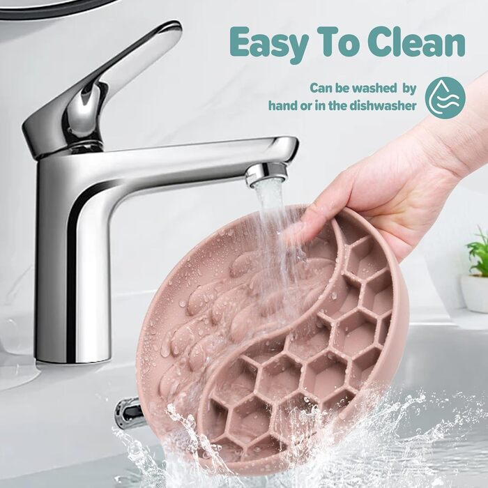 Миски для собак Slow Feeder, силіконові миски з присосками, антиковзні, для повільного годування, зменшують швидкість їжі, знімають тривогу та додають задоволення (Світло-зелений, Рожевий)