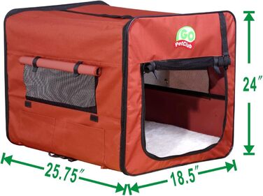 М'який переносний бокс для собак Go Pet Club, 63,5 см, коричневий
