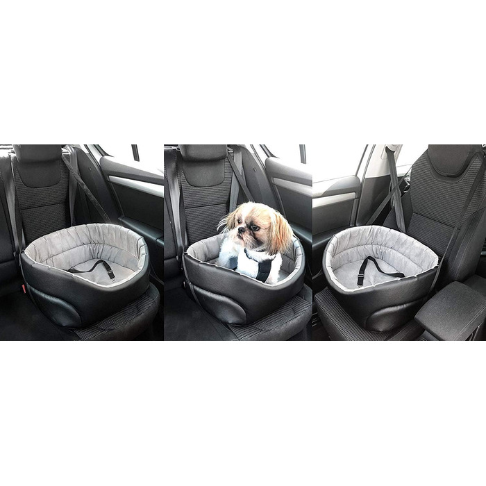 Автомобільний лежак для собак, універсальний, чорний, штучна шкіра (1 шт.)
