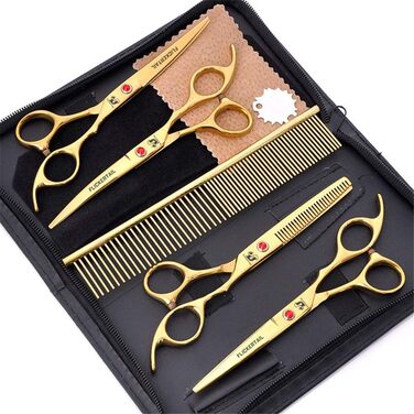 Набір професійних ножиць для грумінгу тварин 6.0 дюймів, з нержавіючої сталі, для салонів та дому, фіолетовий