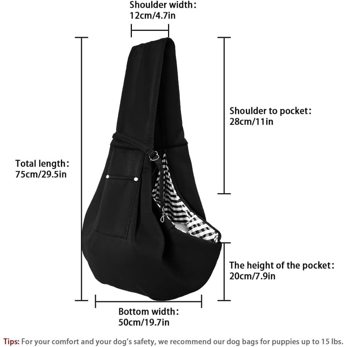 Сумка-переноска для собак до 7,5 кг, чорна. Зручна переноска для вигулу та подорожей
