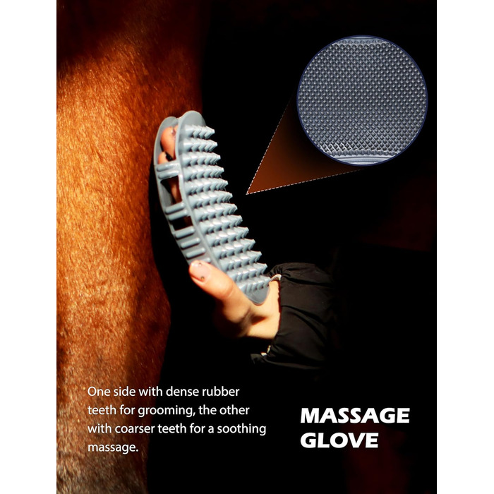 Набір для догляду за конем Harrison Howard, 9 предметів, блакитний (з сумкою)