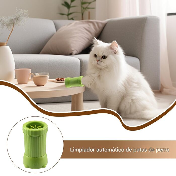 Автоматичний мийник лап для собак, USB, для цуценят та великих порід, зелений