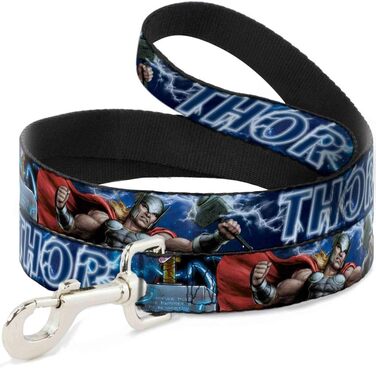 Повідок для собак Buckle-Down Avengers Thor Hammer, 120 см, 3,8 см, синій з білим, міцний нейлон