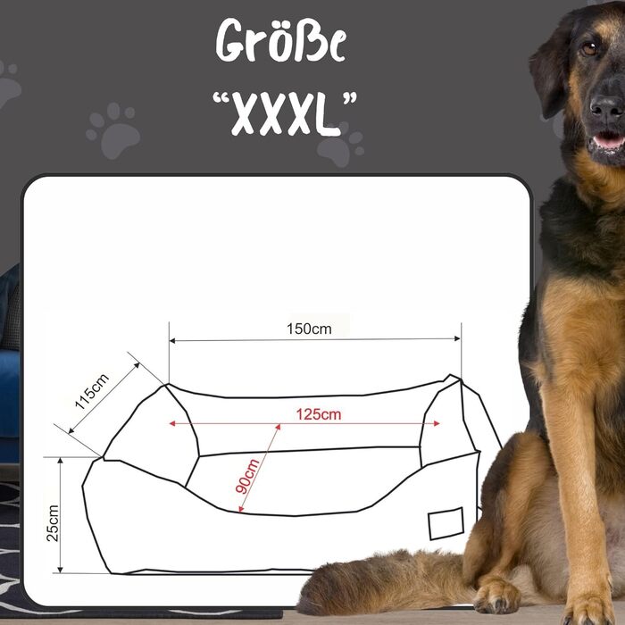 Ліжко для собак Golden Dog з піднятими бортиками, м'яке, розмір XXXL, колекція 