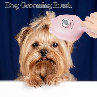 Самоочищувана щітка для собак маленьких порід - регульована щітка для грумінгу цуценят, Йоркширів, Ши-тцу, Мальтіпу та Мальтезе (Рожева)