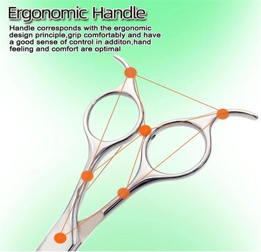 Професійна вигнута ножиця для собак 7.5 дюймів, з ергономічною ручкою, з нержавіючої сталі 440C, для грумінгу собак та котів