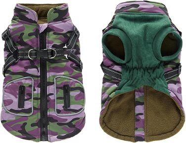 Зимова куртка для собак – 28 x 25 x 3 см, світловідбиваючий зимовий одяг для собак | Жилет з інтегрованим шлейкою, одяг для домашніх тварин зі світловідбиваючими смугами для маленьких, середніх та великих собак XLL