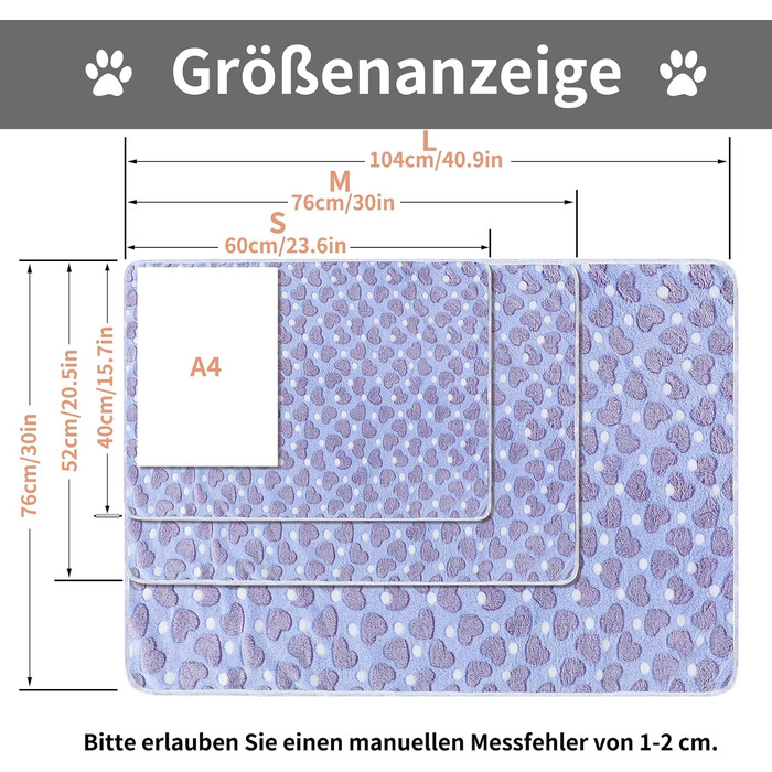 М'яка ковдра для собак та котів Demigeat, 3 шт. - тепла, миюча, для літа та весни, велика, кольорова