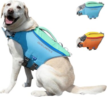 Спасальний жилет для собак ZLX Ripstop Blue L, для малих, середніх та великих собак, регульований, легкий, для плавання та водного відпочинку