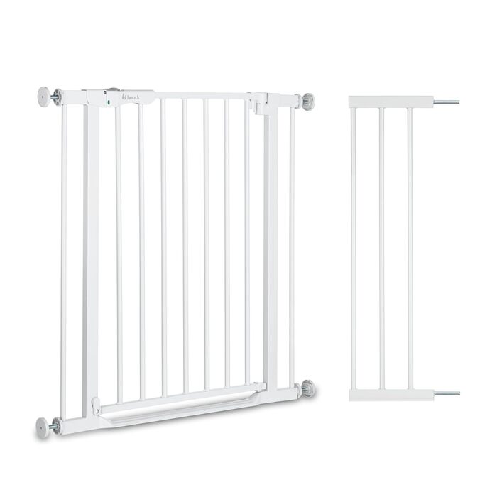 Захист для воріт Hauck Clear Step Autoclose 2, білий - самозакривне ворота для дітей та собак, ширина 75-80 см, висота 77 см, без свердління
