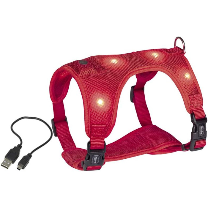 Шлея Nobby FLASH MESH червона, розмір S, для собак, обхват грудей 28-35 см, обхват живота 35-45 см
